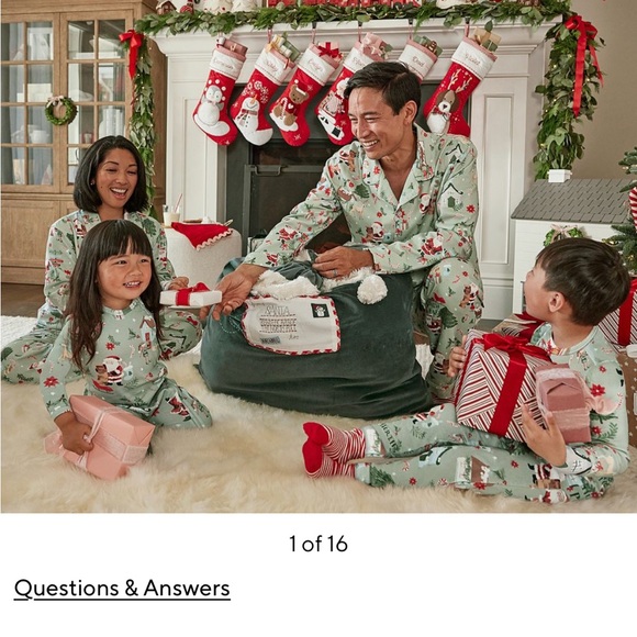 Pottery Barn Candy Cane Village Adult Pajamas MS